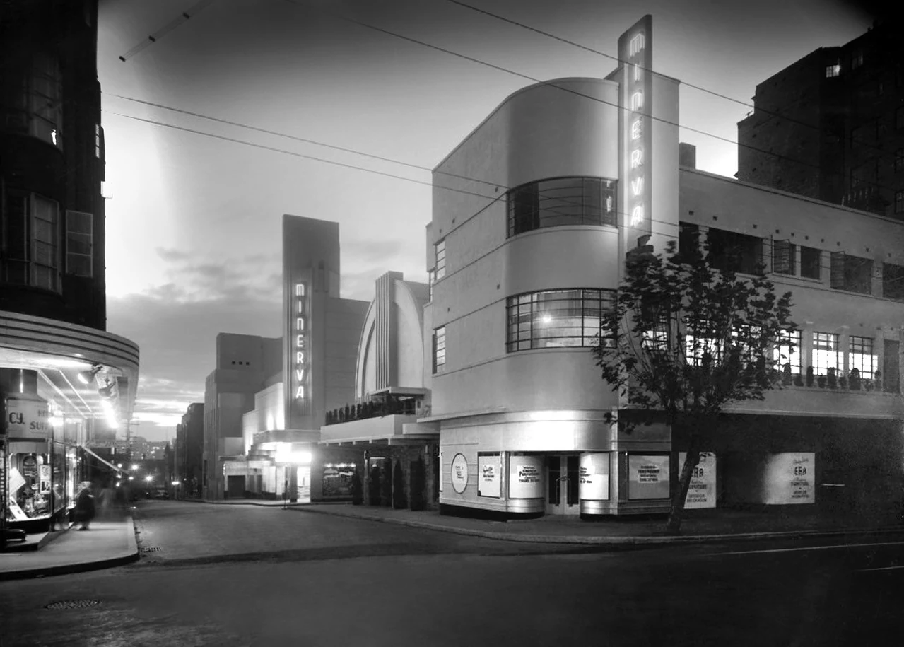 The Minerva Theatre photographed at night in 1939